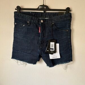 Dark Blue Denim Cutoff Shorts